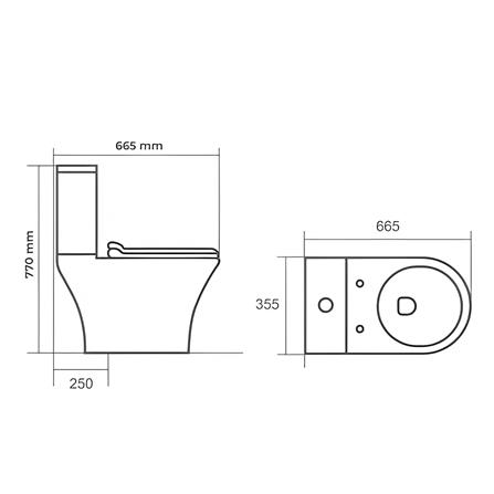 AKRON 2P TOILET WCC-416/S 6/3L WHITE