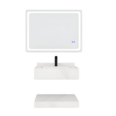 SILVERHILL SINTERED STONE WASHBASIN SET SS-201 WHITE 60X50CM