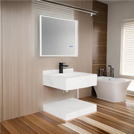 SILVERHILL SINTERED STONE WASHBASIN SET SS-201 WHITE 60X50CM