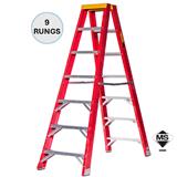 EVERLAST 9" DOUBLE SIDED FIBERGLASS  LADDER (150kg) (SIRIM)