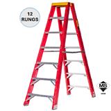 EVERLAST 12" DOUBLE SIDED FIBERGLASS  LADDER (150kg) (SIRIM)