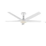 RUBINE CEILING FAN TRAPITO LED 5BLADE MATTE WHITE 56INCH