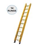 EVERLAST 14" FIBREGLASS DOUBLE EXTENSION LADDER (150kg) (SIRIM)
