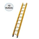 EVERLAST 12" FIBREGLASS DOUBLE EXTENSION LADDER (150kg) (SIRIM)