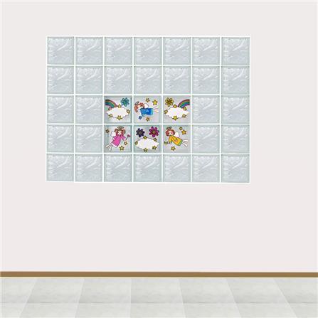 CHANG KAEW GLASS BLOCK 19X19X8CM ANGEL SET 6PCS