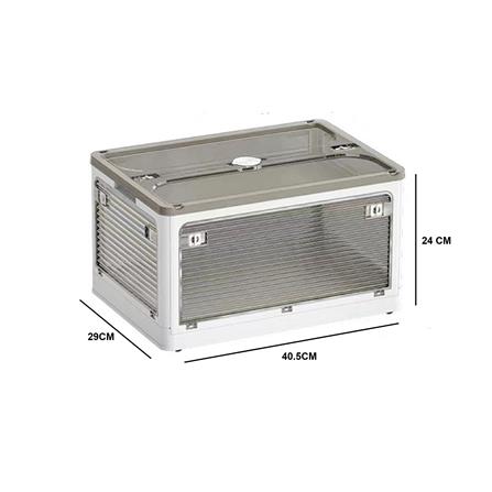 FOLDABLE STORAGE BOX 28L 40.5X29X24CM COSSY+ 9005 WHITE/CLEAR