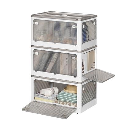 FOLDABLE STORAGE BOX 28L 40.5X29X24CM COSSY+ 9005 WHITE/CLEAR