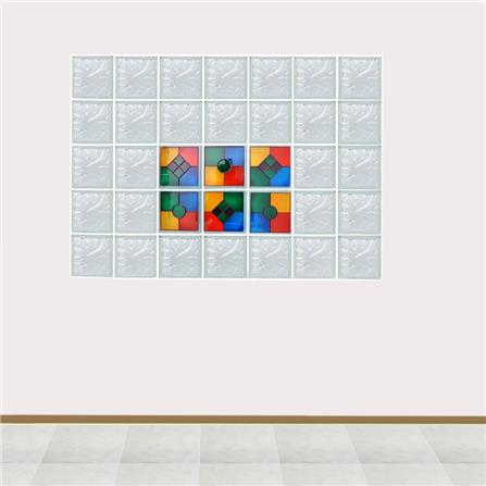 CHANG KAEW GLASS BLOCK 19X19X8CM GEOMETRY SET 6PCS