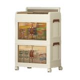 2-TIER STORAGE CABINET WITH WHEELS 45X27X68.5CM COSSY+ 9089-2 WHITE/IVORY