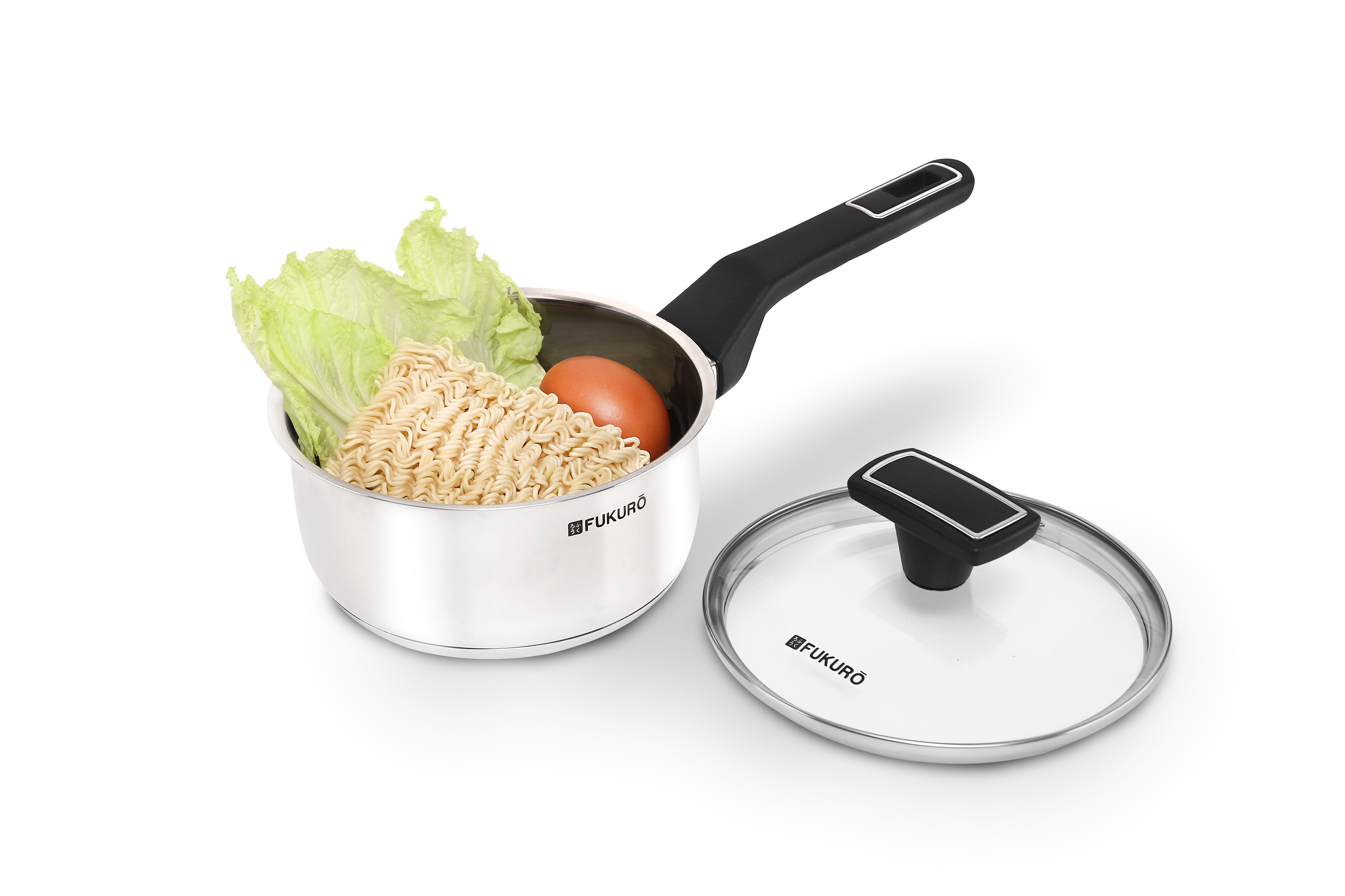 FUKURO YUGA 304 STAINLESS STEEL SAUCE PAN WITH LID 16CM