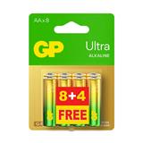 GP ULTRA ALKALINE BATTERY 8+4S AA