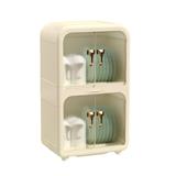 2-TIER PLASTIC DISH DRAINER WITH COVER COSSY +  40X28X69CM 3022 CREAM