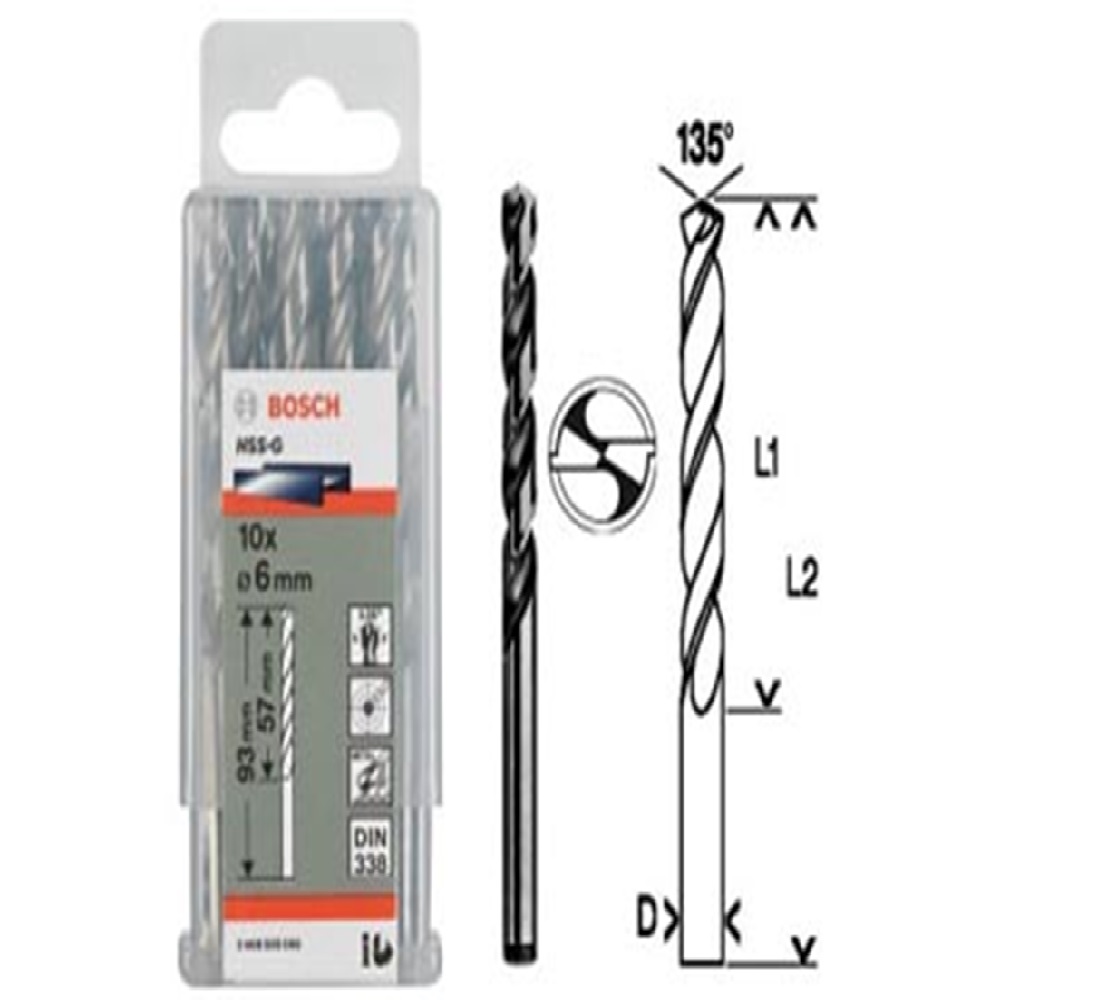 METAL DRILL BIT BOSCH 3.2MM 10EA/PACK