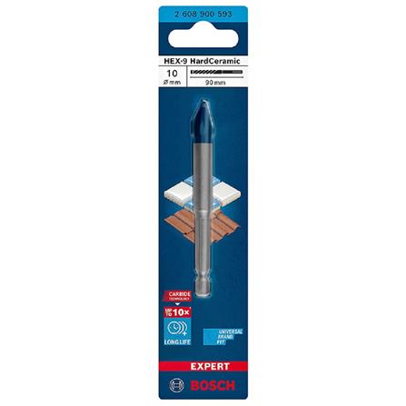HARD CERAMIC TITLE DRILL BIT BOSCH HEX-9 10X90MM