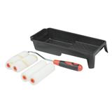 MATALL PAINT TRAY SET WITH 4x 4" ROLLER & 5.7" TRAY BLACK PR16099