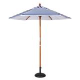 PARASOL IVY WOOD STRIP 2.1M ROUND WHITE/BLUE
