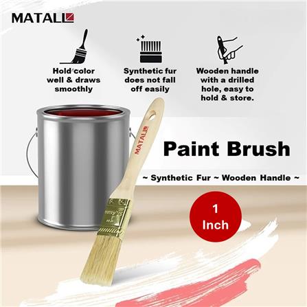MATALL 1.0" SYNTHETIC BRUSH WOODEN HANDLE WHITE