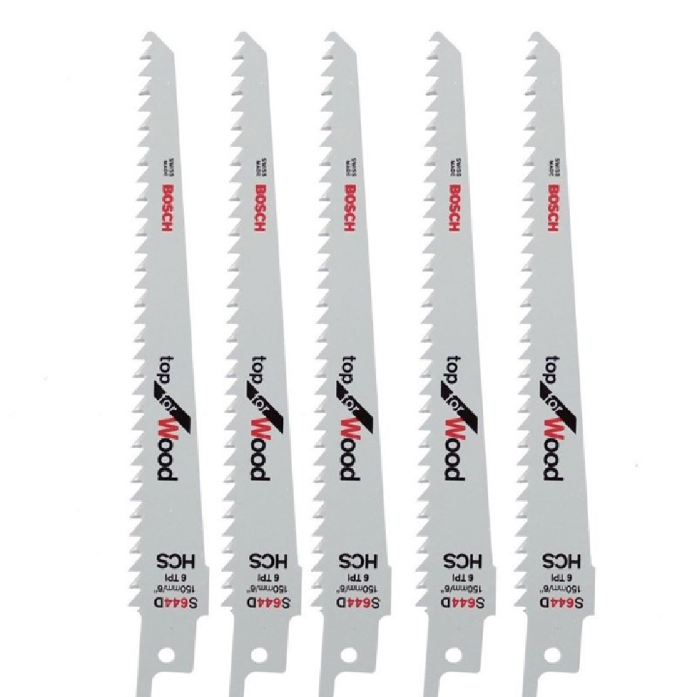 BOSCH RECIPROCATING SAW BLADE S644D (TOP FOR WOOD) 150X19X1.25MM  5PCS/PACK