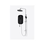 ALPHA SHOWER HEATER DC PUMP WITH RAIN SHOWER SMART 18-I MATT BLACK (CHROME SHOWER ACCESORIES SET)