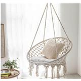 HAMMOCK WHITE COTTON ROPE TASSEL KNOTS