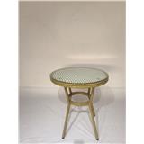 MARTINI PE RATTAN TABLE (GREEN/WHITE)  72CM H