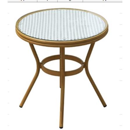MARTINI PE RATTAN TABLE (GREEN/WHITE)  72CM H