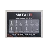 MATALL ROUTER BIT SET 1/4IN 12PCS/BOX