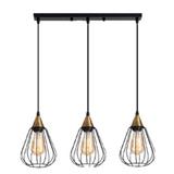 BRIGHT OBJECTIVES PENDANT LAMP 13338/3L 60CM BLACK + GOLD