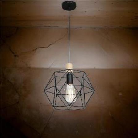 BRIGHT OBJECTIVES PENDANT LAMP 12332 31CM BLACK + LIGHT BROWN