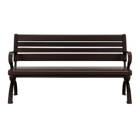 METEL BENCH WITH BACKREST/ARMREST  150CM RED COPPER