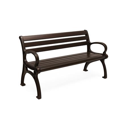 METEL BENCH WITH BACKREST/ARMREST  150CM RED COPPER
