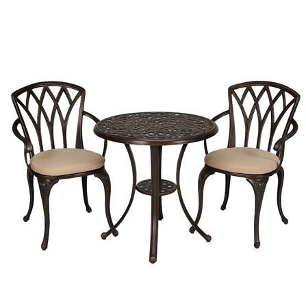 2-SEAT PATIO SET01 SPRING BECKHAM CAST ALUMINIUM RED COPPER