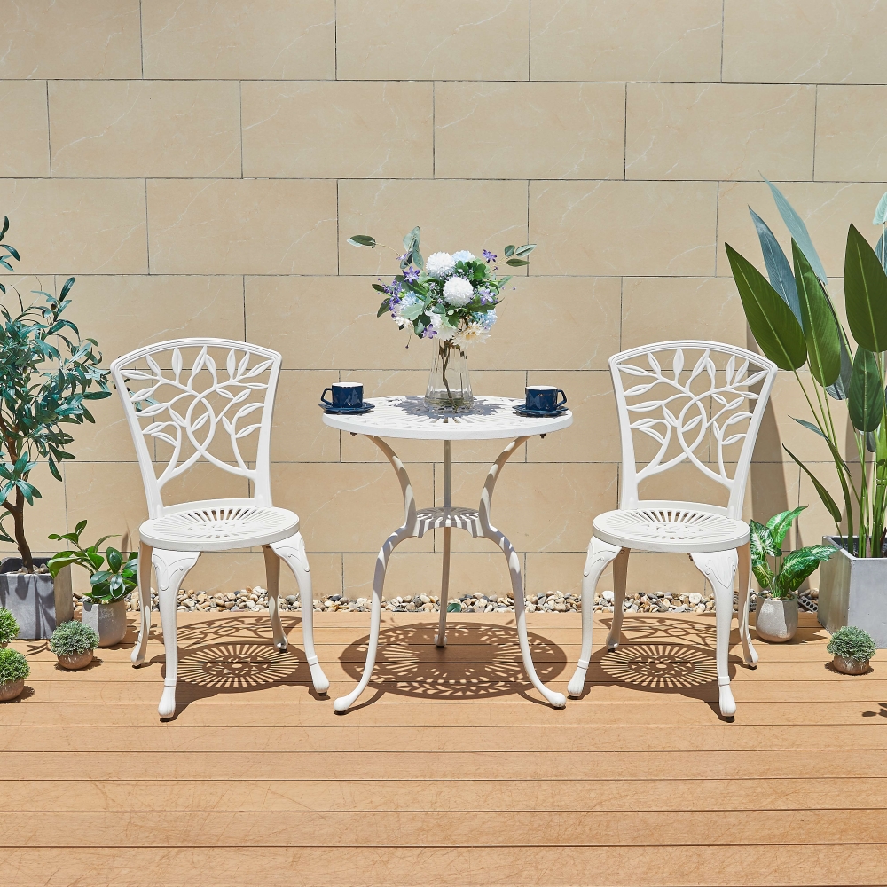 2-SEAT PATIO SET02 SPRING BECKHAM CAST ALUMINIUM WHITE