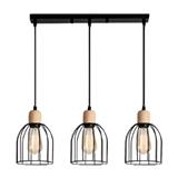 BRIGHT OBJECTIVES PENDANT LAMP 13331/3L 60CM BLACK + LIGHT BROWN