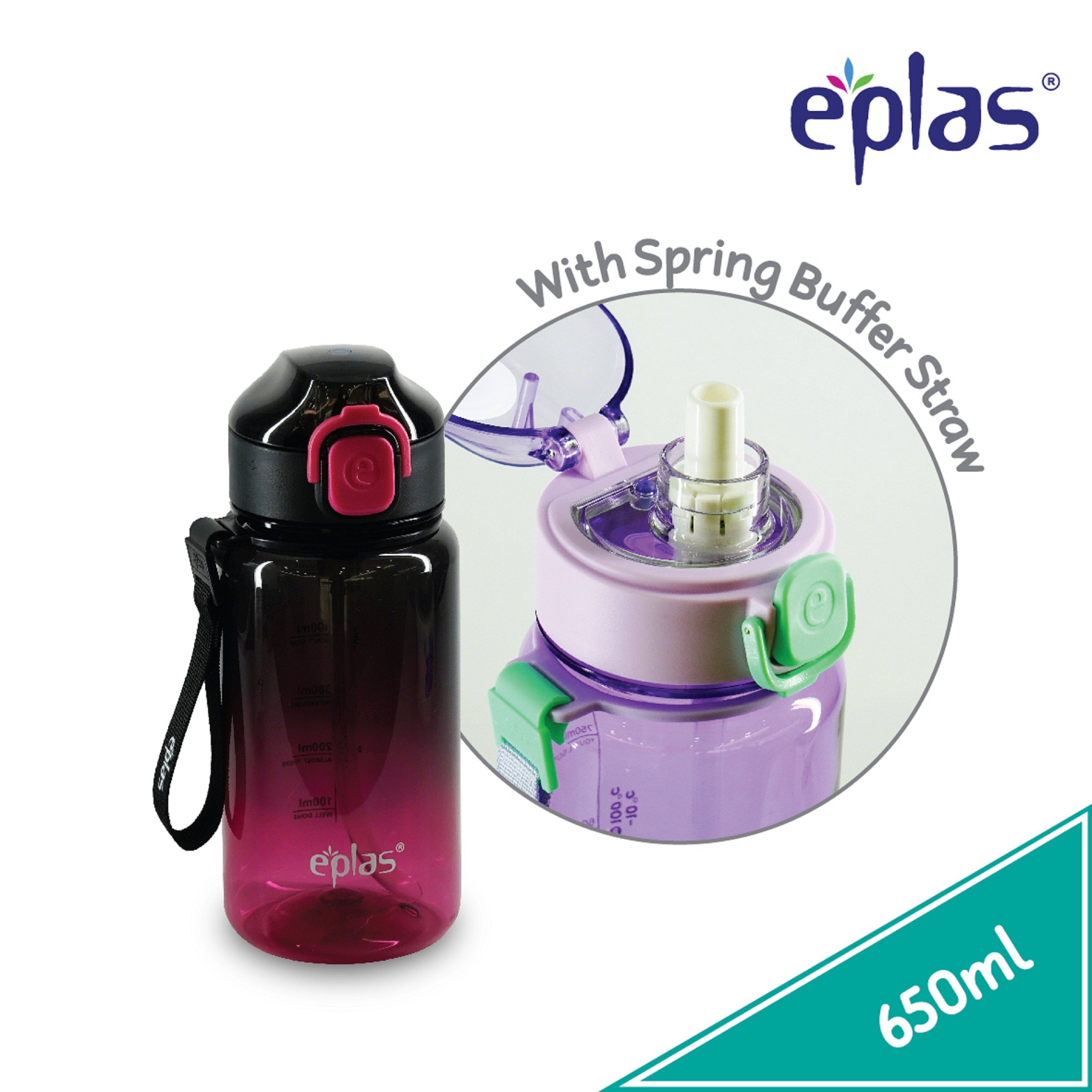 EPLAS WATER BOTTLE ONE TOUCH 65OML - EGDS-650BPA