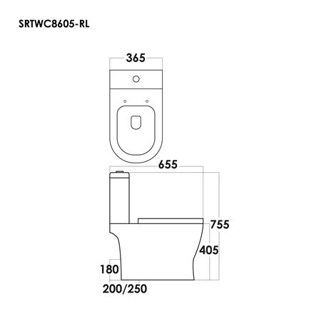 SORENTO 2P TOILET SRTWC8605-P TRAP 3/6L WHITE