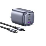 UGREEN NEXODE 100W 3C1A GAN FAST CHARGER + USB-C TO USB-C CABLE 100W 2M (SPACE GRAY)
