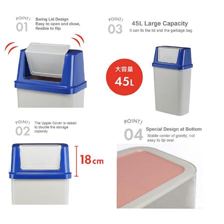 OUTDOOR GARBAGE BIN KEYWAY 45L CV453 ORANGE