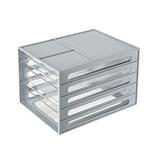 A4 PAPER DRAWER 4TIER KEYWAY 2L+1S DV201 GREY 25.3X34X22.8CM