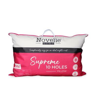 NOVELLE SUPREME 10HOLE PILLOW 48X74CM WHITE