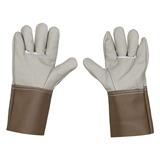PROSIRY SAFE GLOVES LEATHER HEAT RESISTANCE 12" GREY/BROWN