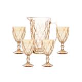 ROYAL GLASS 5PCS DRINKING SET &ndash; GOLD (JUG 1500ML + 6PCS TUMBLER 255ML)