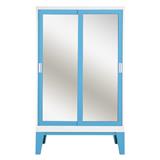 WARDROBE WITH SLIDING MIRROR DOORS KIOSK WD-05 LIGHT BLUE [EXCLUSIVE FROM HOMEPRO THAILAND]