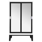 WARDROBE WITH SLIDING MIRROR DOOR KIOSK WD-05 BLACK [EXCLUSIVE FROM HOMEPRO THAILAND]