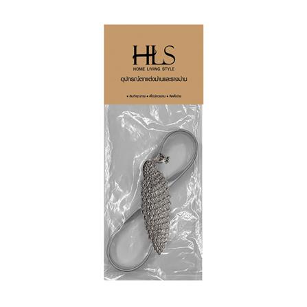 HLS CURTAIN TIE BACK PEACOCK SILVER