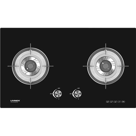 LIVINOX FLEXIBLE GAS HOB LGH-CEDAR 2BF-BL 2BURNER 4.6KW 76CM