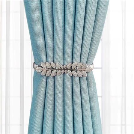 HLS CURTAIN TIE BACK LEAF SILVER