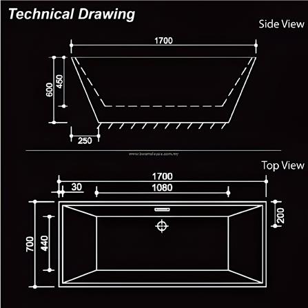 MD BATHTUB WITH PANEL PARKER MD-7334