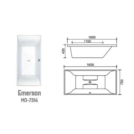 MODERN DEPOT EMPTY BATHTUB WITH NO PANEL (MD-7314 EMERSON)