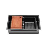 SORENTO BUILT-IN KITCHEN NANOMAGMA SINK SRTKS7846-BL 78CM 1BOWL STAINLESS STEEL WITH PULL OUT MIXER TAP